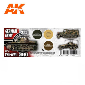 AK Interactive AK11687 3G GERMAN ARMY PRE-WWII COLORS 3x17 ml – immagine 2
