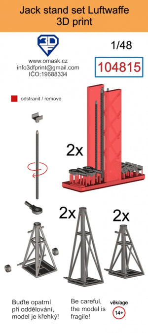 Omask 104815 Jack stand set Luftwaffe 3D print 1/48 – imagen 2