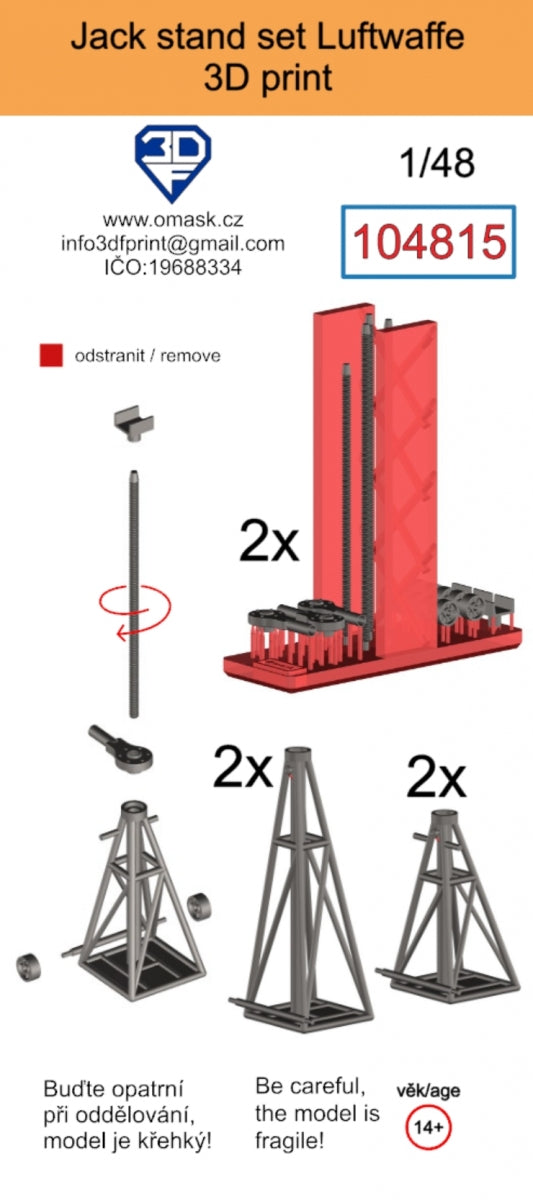 Omask 104815 Jack stand set Luftwaffe 3D print 1/48 – imagen 2
