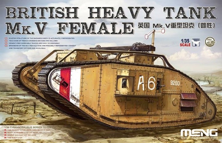 Maquette Meng TS-029 Char lourd britannique Mk. V Femme 1/35