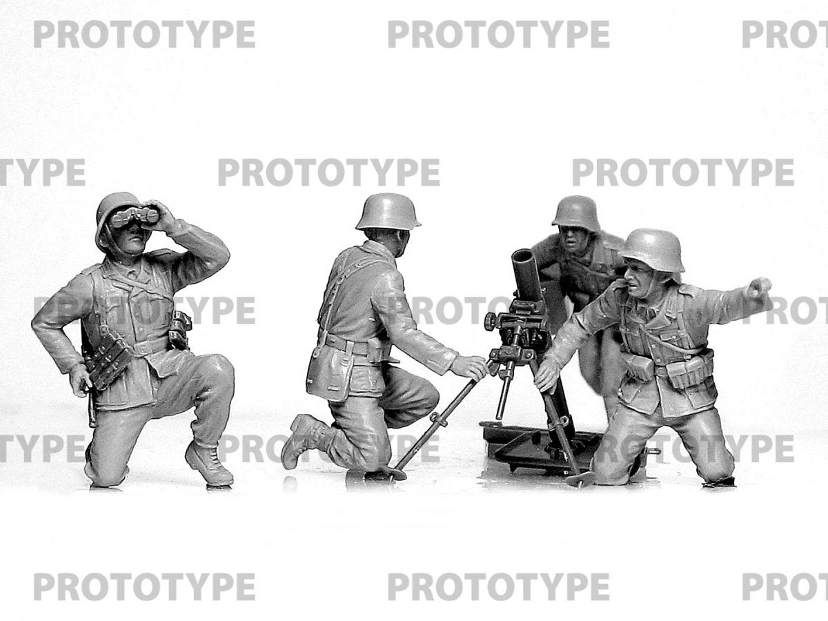 ICM 35715 WW2 German mortar GrW 34 with Crew (mortar and 4 figures) 1/35 – immagine 4