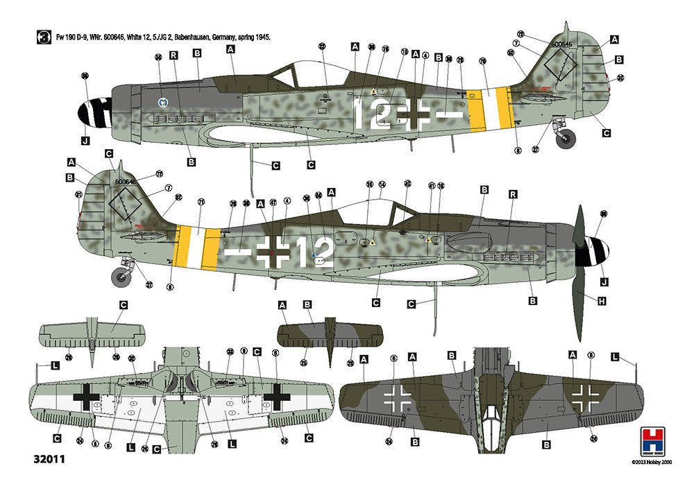 Hobby 2000 32011 Fw 190 D-9 Mid Production (HASEGAWA + CARTOGRAF + MASKI) 1/32 – Bild 2