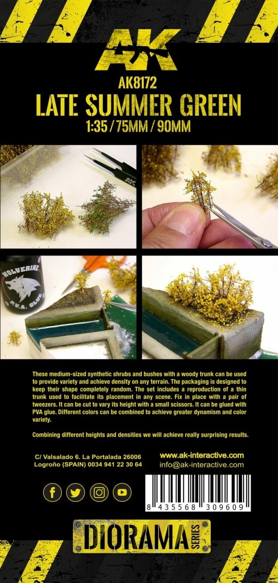 AK Interactive AK8172 LATE SUMMER GREEN SHRUBBERIES 75MM / 90MM 1/35 – zdjęcie 3