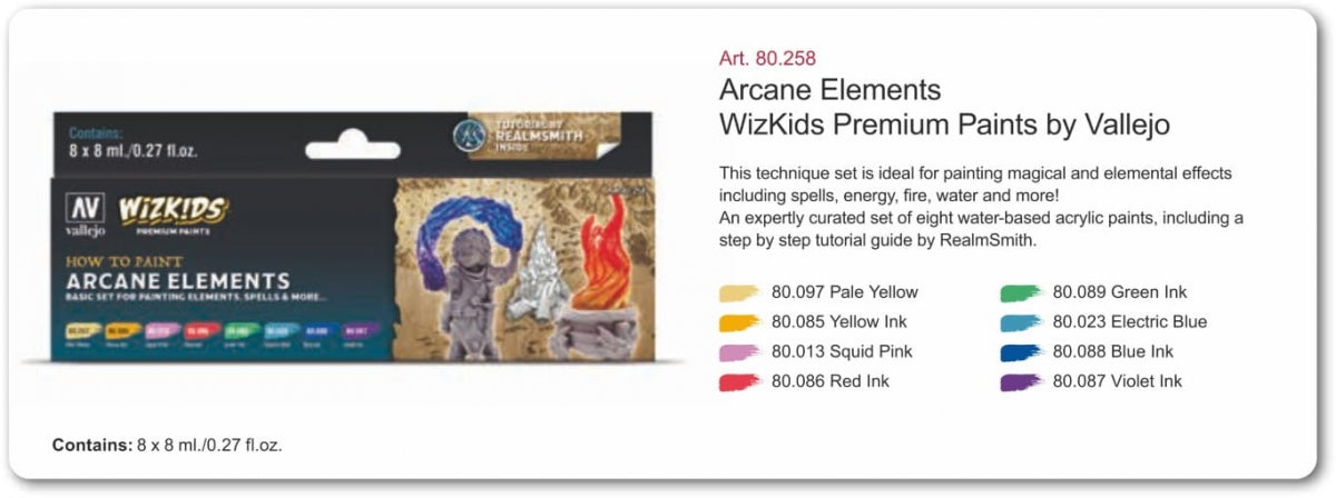 Vallejo 80258 Wizkids Arcane Elements Set 8x8ml – zdjęcie 2