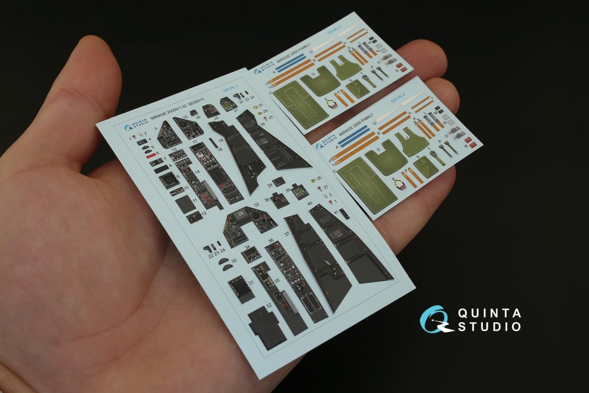 Quinta Studio QD32013 Mirage 2000N 3D-Printed &amp;amp; colored Interior on decal paper (for Kitty Hawk kit) 1/32 – image 2