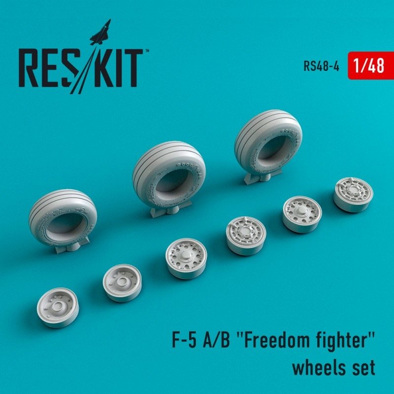 RESKIT RS48-0004 Jeu de roues pour F-5 (A/B) Freedom Fighter à l'échelle 1/48