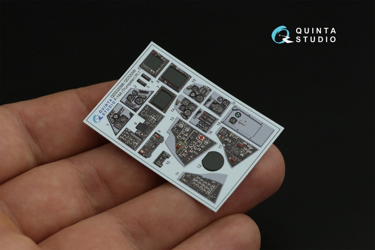 Quinta Studio QDS-32098 F-14A 3D-Printed &amp;amp; coloured Interior on decal paper ( Trumpeter ) (Small version) 1/32 – immagine 10