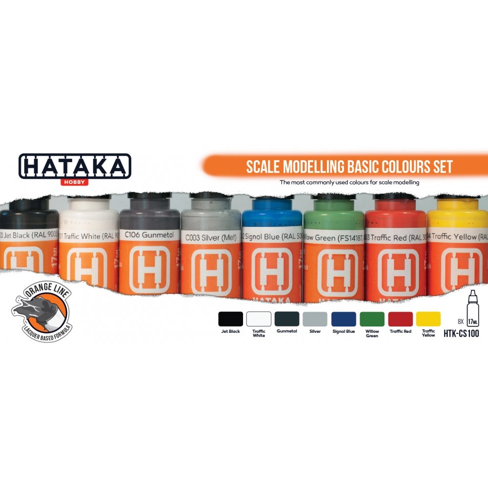 Hataka HTK-CS100 Scale Modelling Basic Colours set (8x17ml) – zdjęcie 2