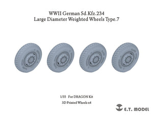 ET Model P35-107 WWII German Sd.Kfz.234 Large Diameter Weighted Wheels Type.7 1/35