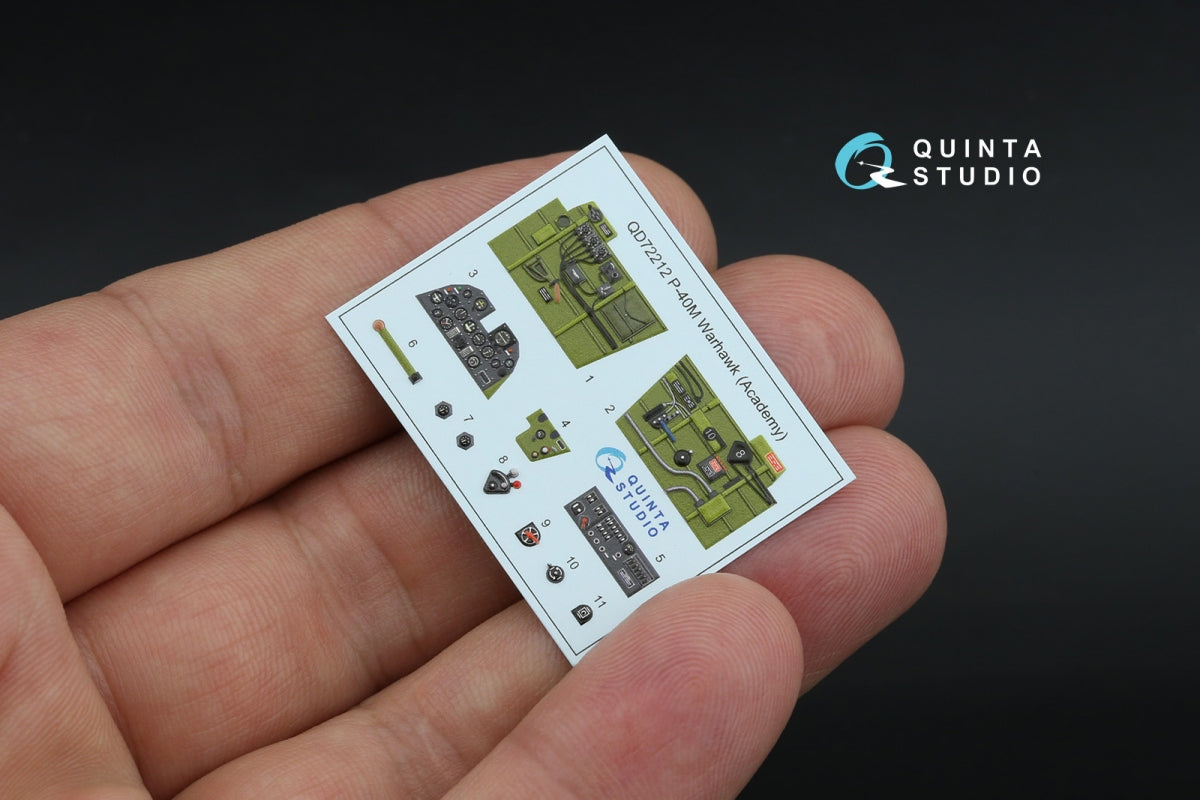 Quinta Studio QD+72212 P-40M Warhawk 3D-Printed &amp;amp; coloured Interior on decal paper (Academy) (with 3D-printed resin parts) 1/72 – zdjęcie 5
