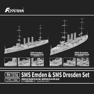 FlyHawk Model FH1316 SMS Emden &amp;amp; SMS Dresden Set 1/700 – imagen 2