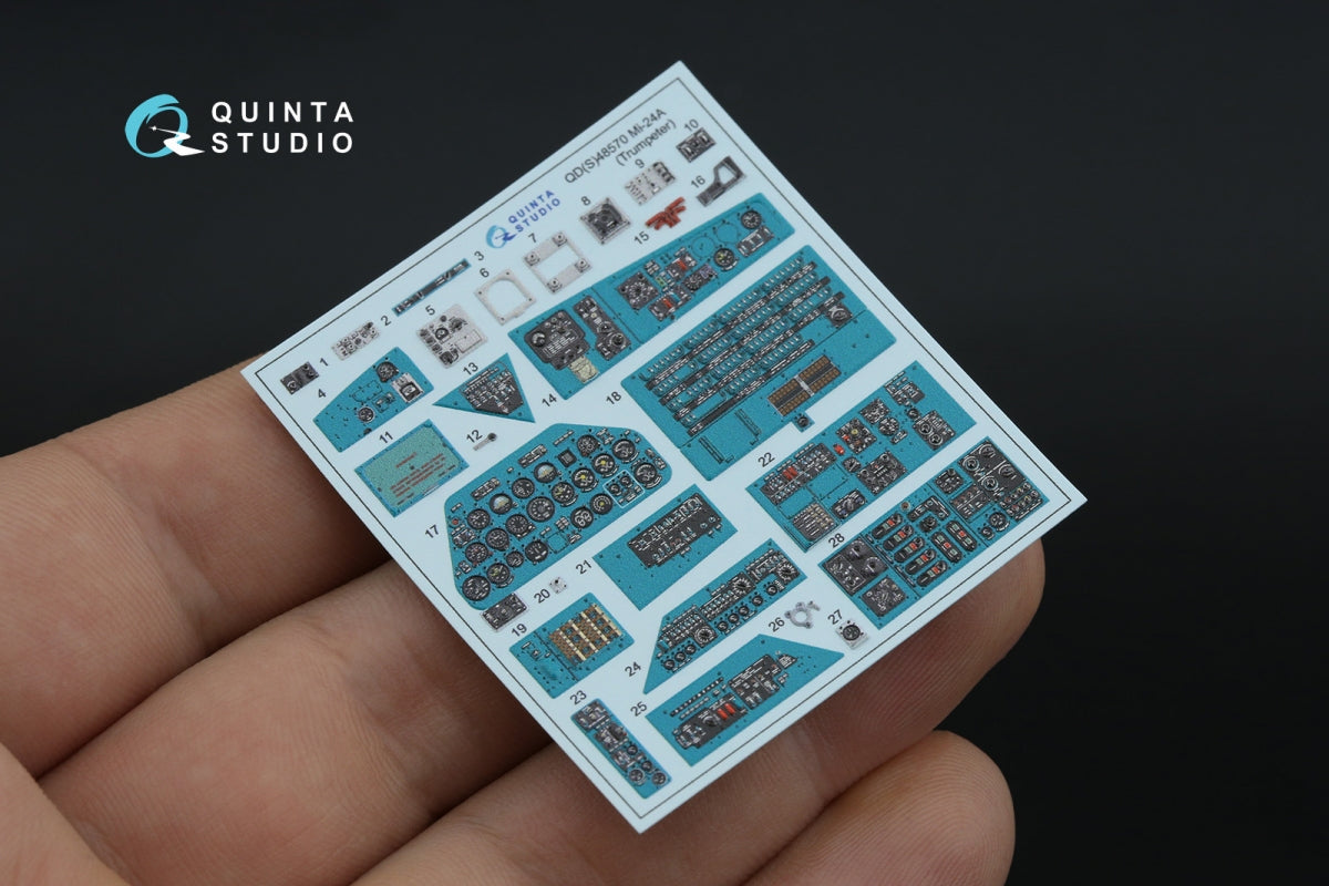 Quinta Studio QD48570 Mi-24A 3D-Printed &amp;amp; coloured Interior on decal paper (Trumpeter) 1/48 – immagine 3