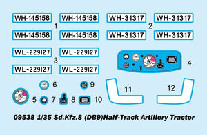 Trumpeter 09538 Sd.Kfz.8 (DB9)Half-Track Artillery Tractor 1/35 – Bild 3