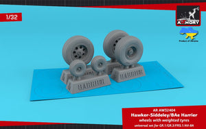 Armory Models AW32404 H.S. Harrier GR.1/GR.3/FRS.1/AV-8A wheels w/ weighted tyres 1/32