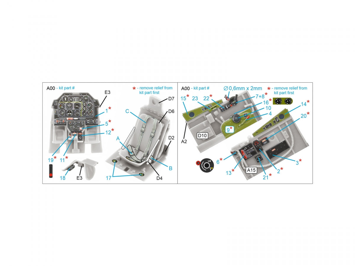 Quinta Studio QD48462 P-51D/K 3D-Printed coloured Interior on decal paper (Meng) 1/48 – imagen 2