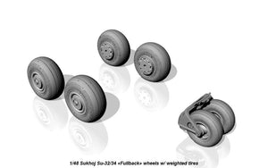 Armory Models AW48025 Sukhoj Su-32FN / Su-34 Fullback wheels w/ weighted tires 1/48 – imagen 3
