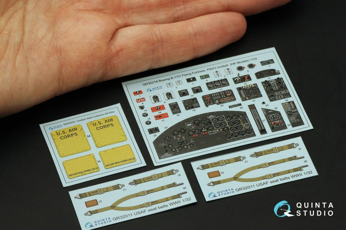 Quinta Studio QD32218 Boeing B-17G Navigator, bombardier, waist and tail gunners compartments. 3D-Printed coloured Interior (HK models) 1/32 – imagen 3