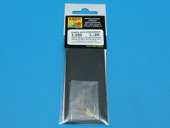 Aber 350L-28 Set of 16 pcs 102 mm Q.F. Mk.XVI barrels for Royal Navy ships 1/350 – imagen 5