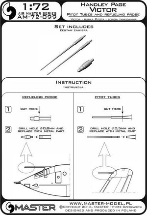 Master AM-72-099 Handley Page Victor - Pilot Tubes and Refueling Probe Boom 1/72 – Bild 4