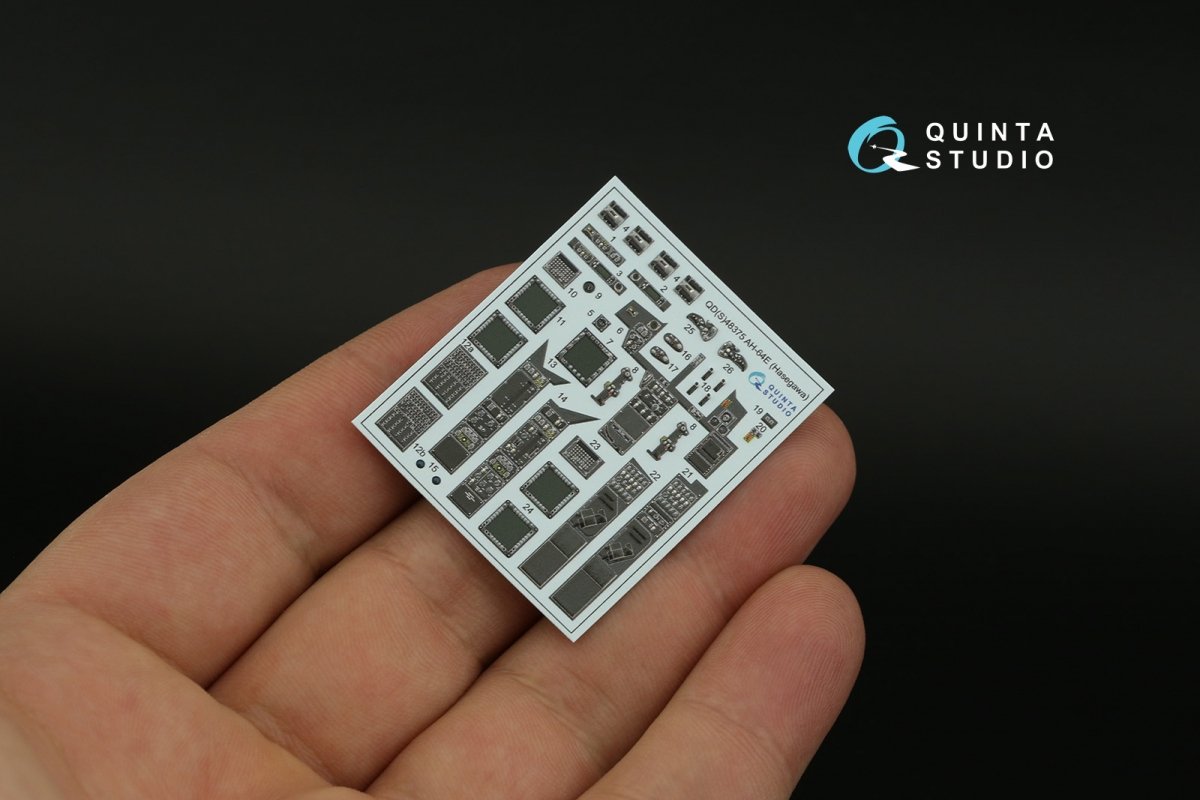 Quinta Studio QDS-48375 AH-64E 3D-Printed &amp;amp; coloured Interior on decal paper (Hasegawa) (Small version) 1/48 – immagine 5