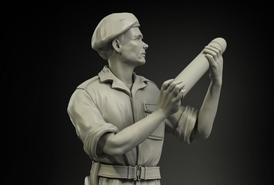 Panzer Art FI35-052 RAC britannique Afrique du Nord chargeant des munitions de 75 mm, soldat n° 2, échelle 1/35 – image 2