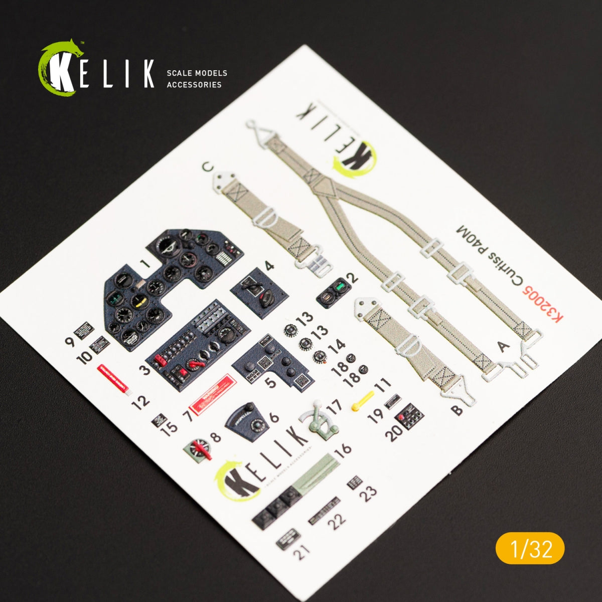 Décalcomanies 3D intérieures KELIK K32005 pour maquette Trumpeter au 1/32