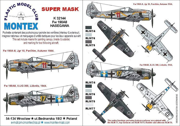 Montex K32144 Fw 190A8 (serpent) 1/32