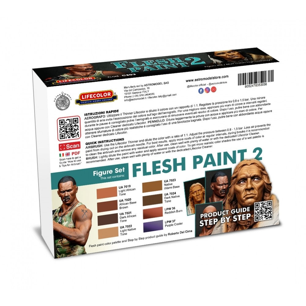 Lifecolor CE03 Acrylic paint Set Flesh Paint 2 8x22ml – immagine 2
