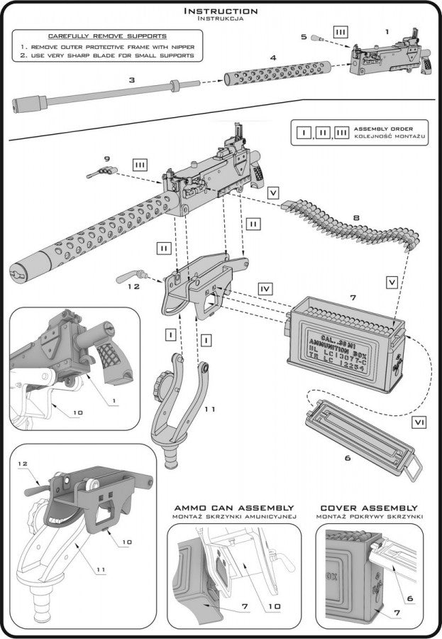 Master GM-35-092 Browning M1919 A4 .30 cal (7,62mm) - mocowanie E6160 - używany np. na M4 Sherman, T17E1 Staghound 1/35