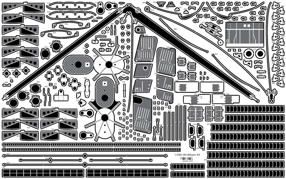 Pontos 23008F1 IJN MIKASA 1905 Detail Up Set 1/200 – Bild 28