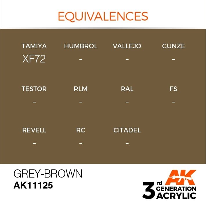 AK Interactive AK11125 GREY-BROWN – STANDARD 17ml – immagine 3