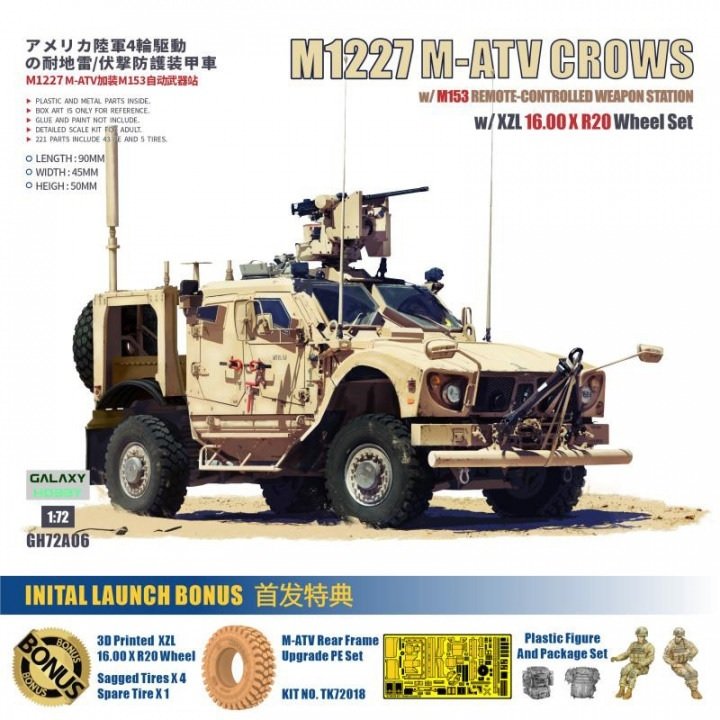 Galaxy Hobby GH72A06 M1227 M-ATV CROWS avec station d'arme télécommandée M153 1/72