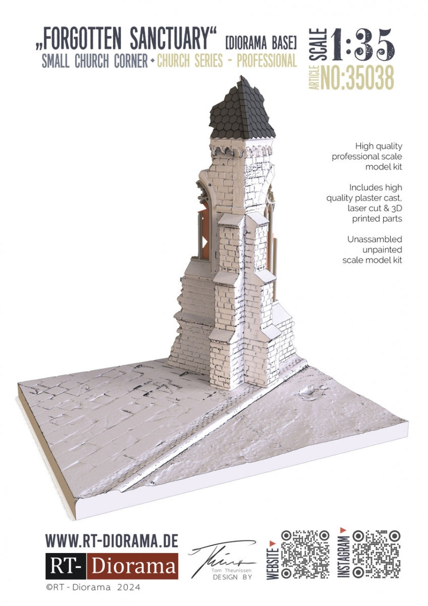 RT-Diorama 35038 Diorama Base: Small Church Corner &amp;quot;Forgotten Sanctuary&amp;quot; 1/35 – immagine 2