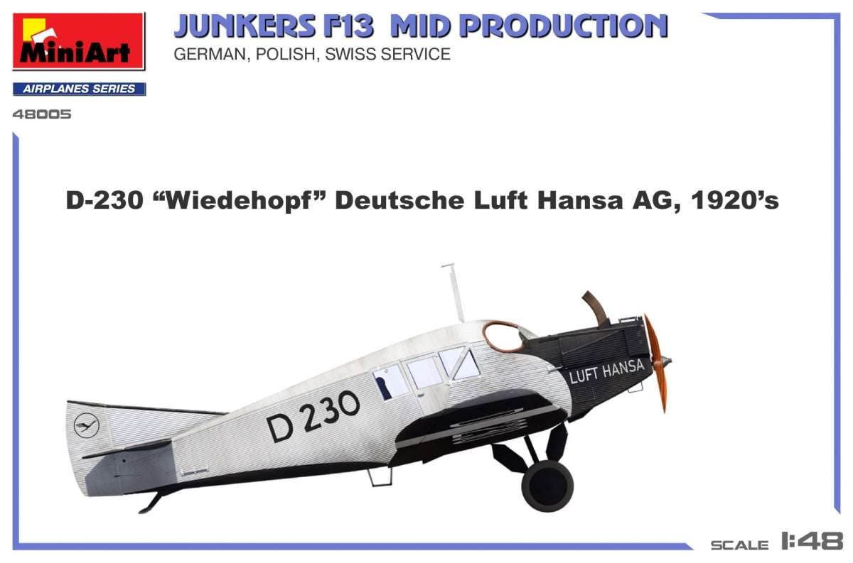 MiniArt 48005 Junkers F13. Mid Prod. German, Polish, Swiss Service 1/48 – image 11
