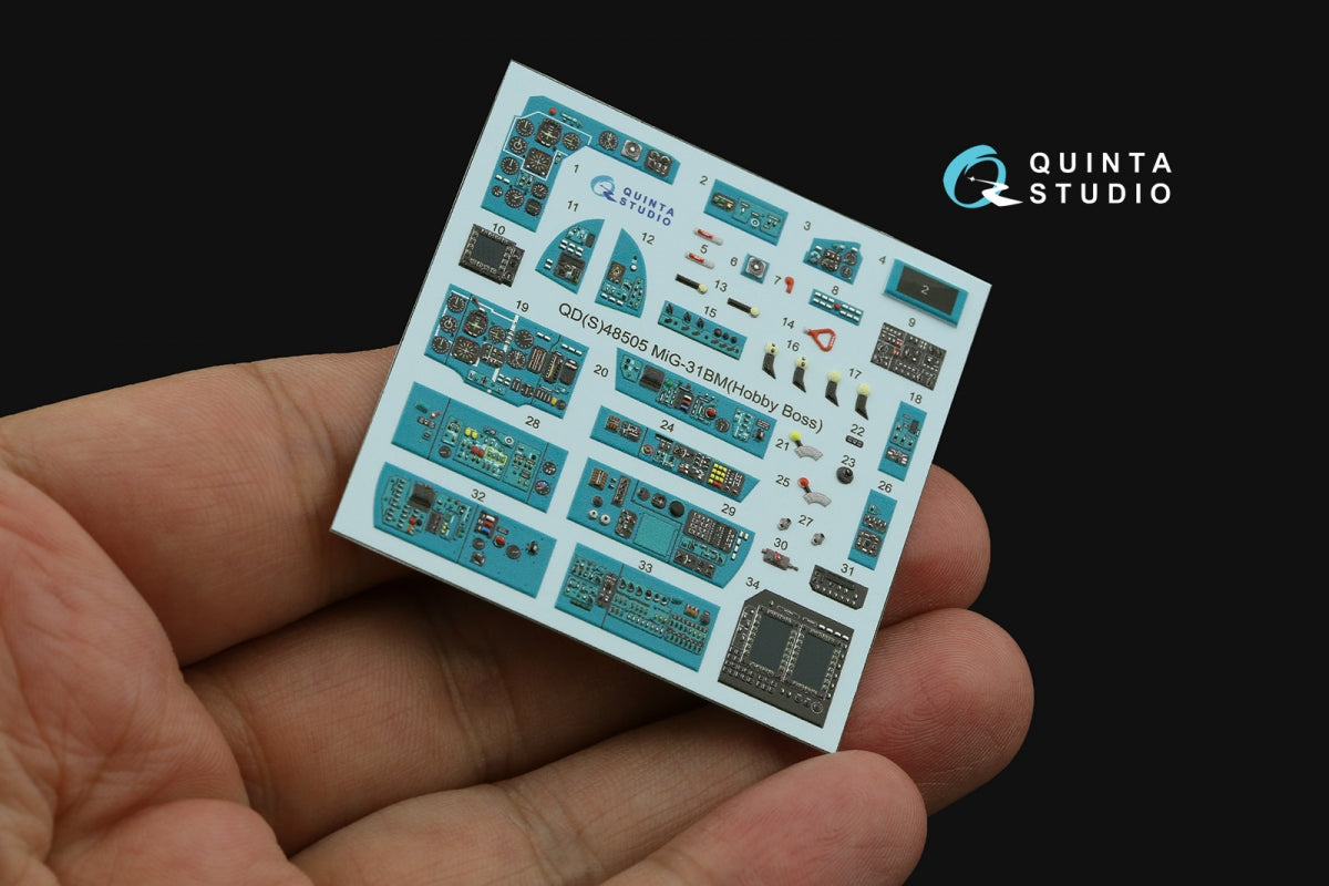 Quinta Studio QD48505 MiG-31BM 3D-Printed &amp;amp; coloured Interior on decal paper (Hobby Boss) 1/48 – Bild 3