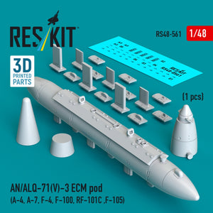 RESKIT RS48-0561 AN/ALQ-71(V)-3 ECM pod (1pcs) (3D Printed) 1/48