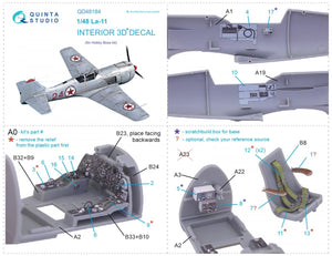 Quinta Studio QD48184 La-11 3D-Printed &amp;amp; coloured Interior on decal paper (HobbyBoss) 1/48 – Bild 11