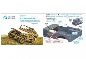 Quinta Studio QD35046 Bantam 40 BRC 3D-Printed &amp;amp; coloured Interior on decal paper ( Mini Art ) 1/35 – imagen 2