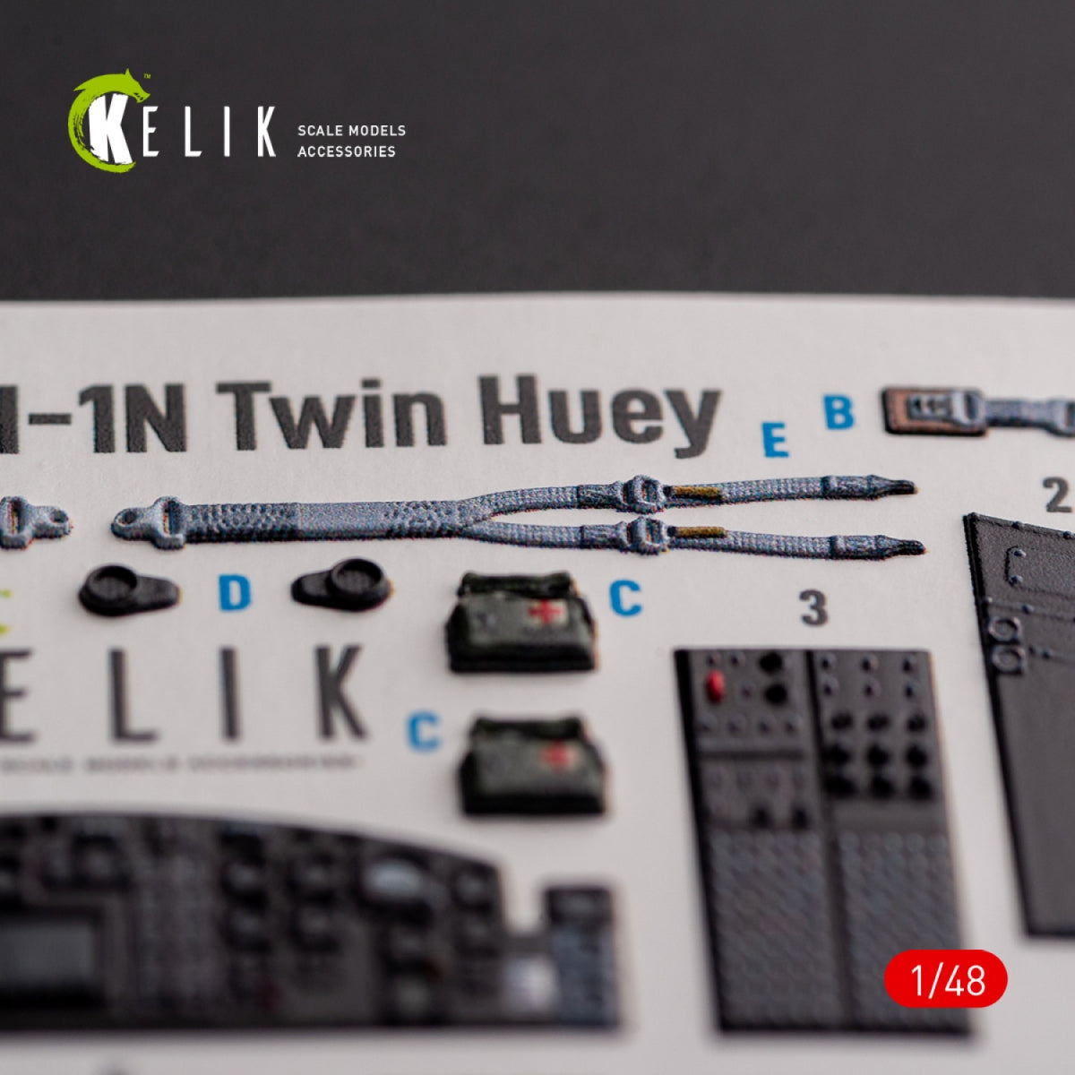 KELIK K48105 UH-1N &amp;quot;Twin Huey&amp;quot; - interior 3D decals for Zimi Model/KittyHawk kit 1/48 – image 4