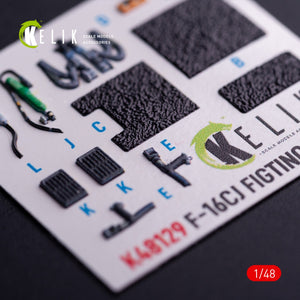 Kelik K48129 F-16CJ - interior 3D decals for Hasegawa kit 1/48