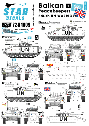 Star Decals 72-A1009 Balkan Peacekeepers (1) British UN Warriors 1/72
