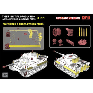 Maquette Rye Field Model 5131 Tiger I, production initiale début 1943 avec intérieur complet, version mise à jour au 1/35 – image 4