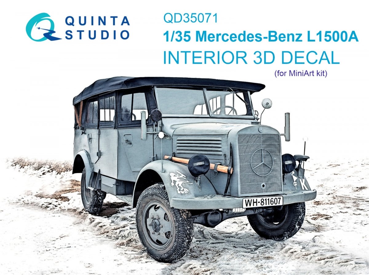 Quinta Studio QD35071 Mercedes-Benz L1500A 3D-Printed &amp; colored Interior on decal paper (MiniArt) 1/35
