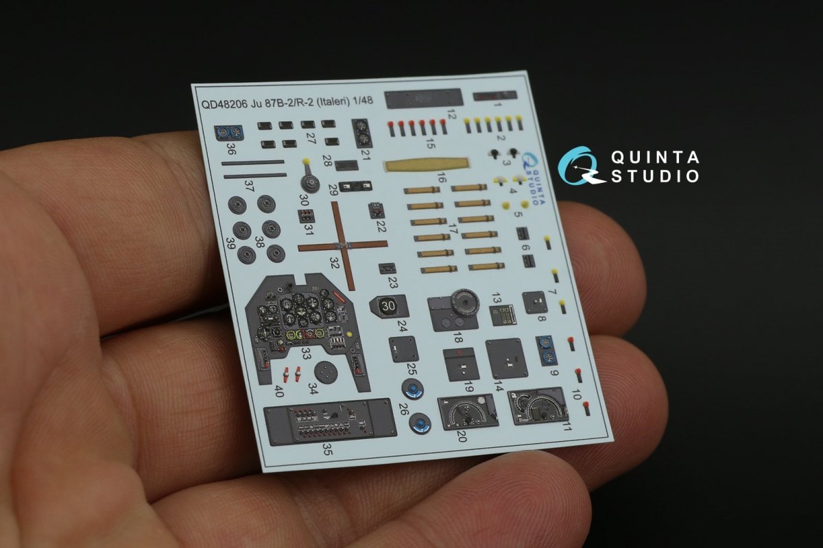 Quinta Studio QD48206 Ju 87B-2/R-2 3D-Printed &amp;amp; colored Interior on decal paper (Italeri) 1/48 – image 8