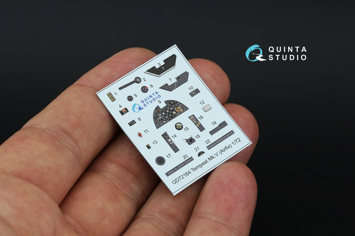 Quinta Studio QD72164 Tempest Mk.V 3D-Printed coloured Interior on decal paper (Airfix) 1/72 – Bild 4