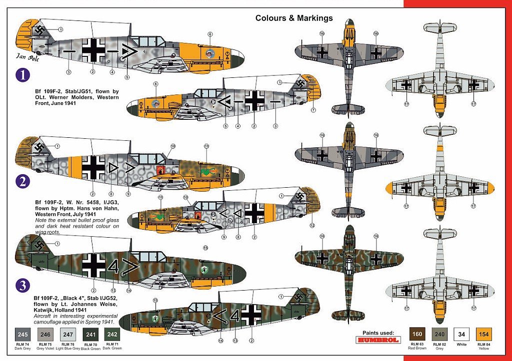 AZmodel AZ7530 Messerschmitt Bf-109F-2 Aces 1/72 – imagen 2