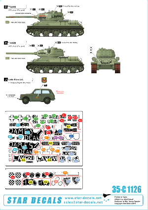Star Decals 35-C1126 HVO (Croat). M-84, BRDM-2 2S1 Gvosdika, M-60P, M53/70 Praga, VW T3 1/35 – Bild 2