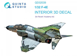 Intérieur imprimé en 3D et coloré sur papier décalcomanie (Revell) Quinta Studio QD32039 F-4E 1/32