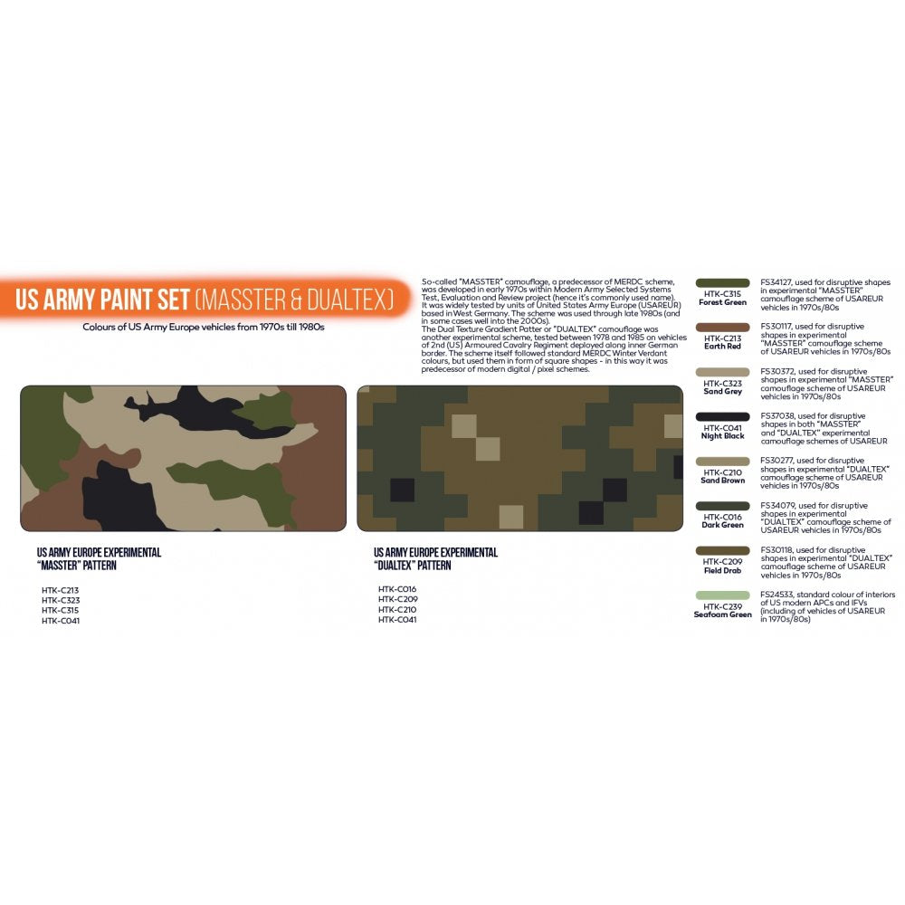 Kit de peinture Hataka HTK-CS99 US Army (MASSTER &amp;amp; DUALTEX) (8 x 17 ml) – image 3