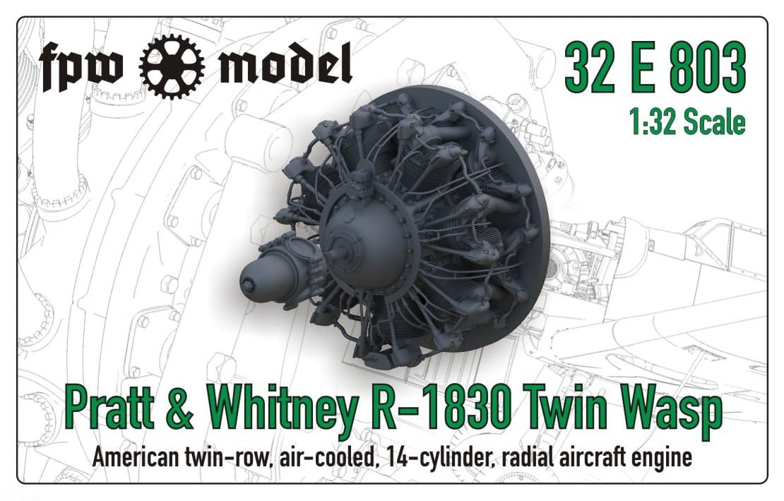 Maquette FPW 32E803 Pratt &amp;amp; Whitney R-1830 Twin Wasp (Fixe) 1/32
